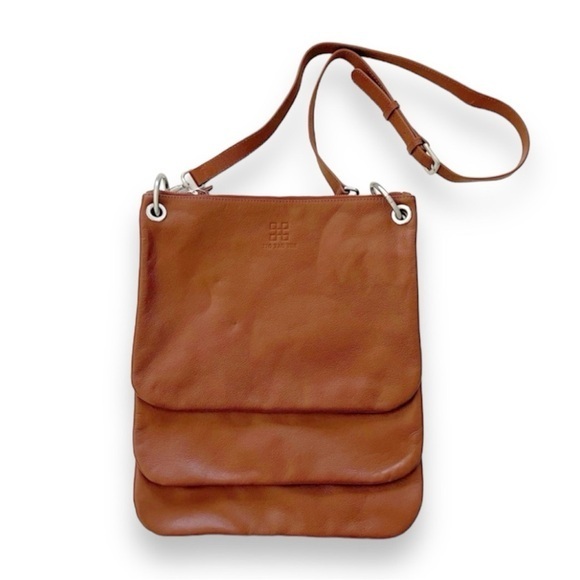 Tic Tac Toe Maxime Crossbody Three Piece Large Interchangeable Whiskey Leather - Picture 1 of 7